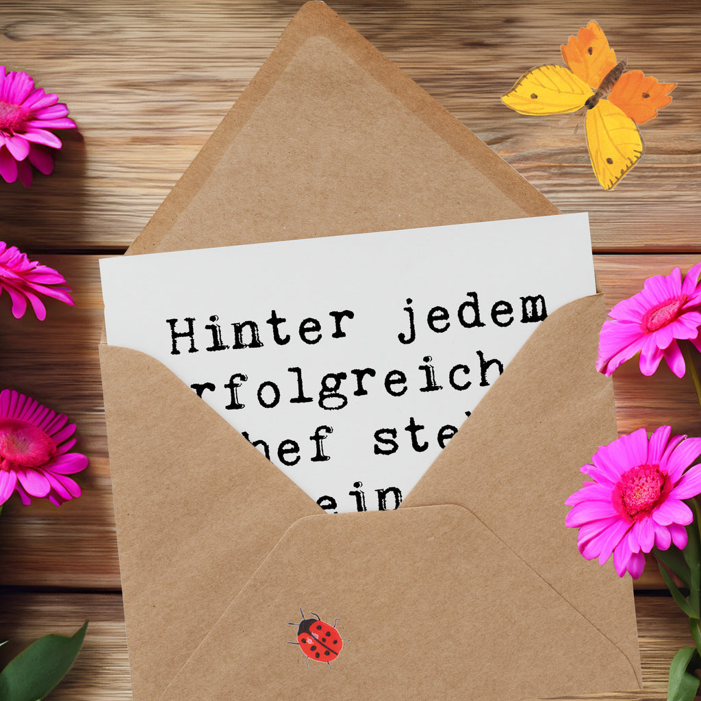 Deluxe Karte Spruch Hinter jedem erfolgreichem Chef steht eine organisierte Sekretärin. Karte, Grußkarte, Klappkarte, Einladungskarte, Glückwunschkarte, Hochzeitskarte, Geburtstagskarte, Hochwertige Grußkarte, Hochwertige Klappkarte, Beruf, Ausbildung, Jubiläum, Abschied, Rente, Kollege, Kollegin, Geschenk, Schenken, Arbeitskollege, Mitarbeiter, Firma, Danke, Dankeschön