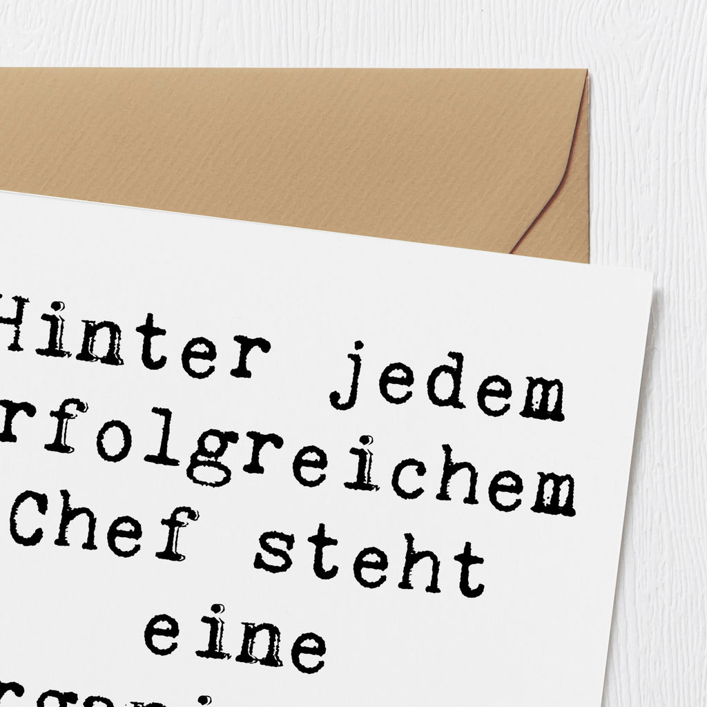 Deluxe Karte Spruch Hinter jedem erfolgreichem Chef steht eine organisierte Sekretärin. Karte, Grußkarte, Klappkarte, Einladungskarte, Glückwunschkarte, Hochzeitskarte, Geburtstagskarte, Hochwertige Grußkarte, Hochwertige Klappkarte, Beruf, Ausbildung, Jubiläum, Abschied, Rente, Kollege, Kollegin, Geschenk, Schenken, Arbeitskollege, Mitarbeiter, Firma, Danke, Dankeschön