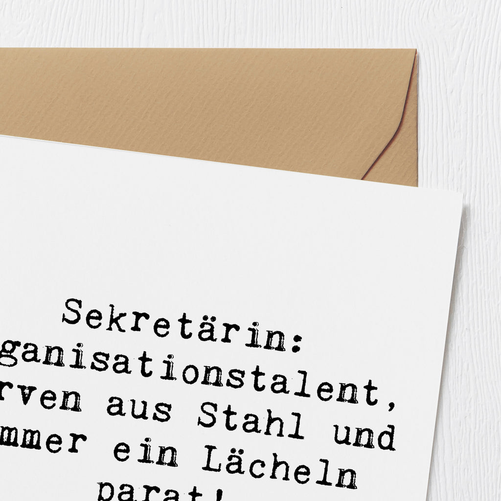 Deluxe Karte Spruch Sekretärin Heldin Karte, Grußkarte, Klappkarte, Einladungskarte, Glückwunschkarte, Hochzeitskarte, Geburtstagskarte, Hochwertige Grußkarte, Hochwertige Klappkarte, Beruf, Ausbildung, Jubiläum, Abschied, Rente, Kollege, Kollegin, Geschenk, Schenken, Arbeitskollege, Mitarbeiter, Firma, Danke, Dankeschön