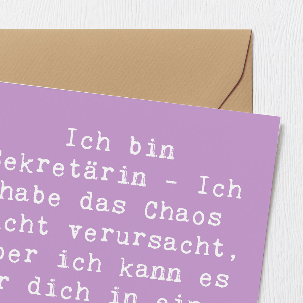 Deluxe Karte Spruch Ich bin Sekretärin - Ich habe das Chaos nicht verursacht, aber ich kann es für dich in einer Excel-Tabelle organisieren! Karte, Grußkarte, Klappkarte, Einladungskarte, Glückwunschkarte, Hochzeitskarte, Geburtstagskarte, Hochwertige Grußkarte, Hochwertige Klappkarte, Beruf, Ausbildung, Jubiläum, Abschied, Rente, Kollege, Kollegin, Geschenk, Schenken, Arbeitskollege, Mitarbeiter, Firma, Danke, Dankeschön