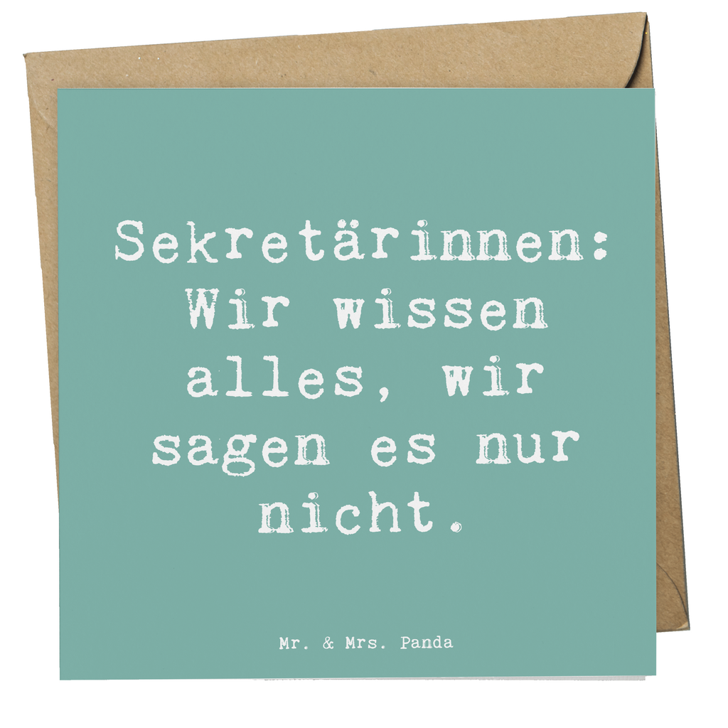 Deluxe Karte Spruch Sekretärinnen: Wir wissen alles, wir sagen es nur nicht. Karte, Grußkarte, Klappkarte, Einladungskarte, Glückwunschkarte, Hochzeitskarte, Geburtstagskarte, Hochwertige Grußkarte, Hochwertige Klappkarte, Beruf, Ausbildung, Jubiläum, Abschied, Rente, Kollege, Kollegin, Geschenk, Schenken, Arbeitskollege, Mitarbeiter, Firma, Danke, Dankeschön