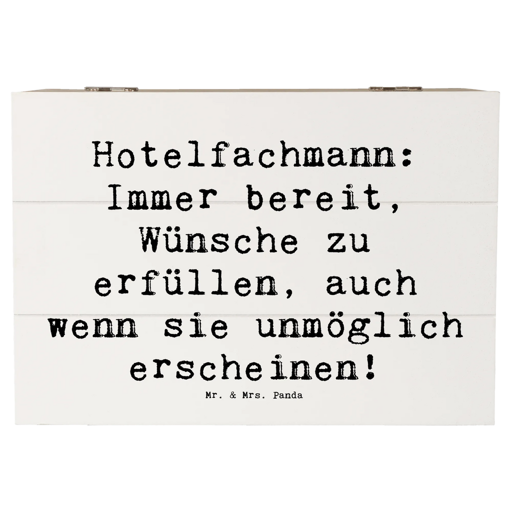 Holzkiste Spruch Hotelfachmann: Immer bereit, Wünsche zu erfüllen, auch wenn sie unmöglich erscheinen! Holzkiste, Kiste, Schatzkiste, Truhe, Schatulle, XXL, Erinnerungsbox, Erinnerungskiste, Dekokiste, Aufbewahrungsbox, Geschenkbox, Geschenkdose, Beruf, Ausbildung, Jubiläum, Abschied, Rente, Kollege, Kollegin, Geschenk, Schenken, Arbeitskollege, Mitarbeiter, Firma, Danke, Dankeschön