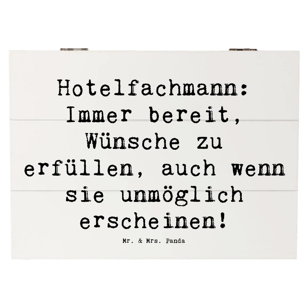 Holzkiste Spruch Hotelfachmann: Immer bereit, Wünsche zu erfüllen, auch wenn sie unmöglich erscheinen! Holzkiste, Kiste, Schatzkiste, Truhe, Schatulle, XXL, Erinnerungsbox, Erinnerungskiste, Dekokiste, Aufbewahrungsbox, Geschenkbox, Geschenkdose, Beruf, Ausbildung, Jubiläum, Abschied, Rente, Kollege, Kollegin, Geschenk, Schenken, Arbeitskollege, Mitarbeiter, Firma, Danke, Dankeschön