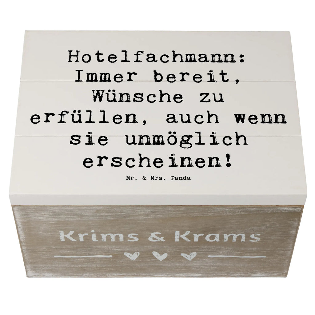 Holzkiste Spruch Hotelfachmann: Immer bereit, Wünsche zu erfüllen, auch wenn sie unmöglich erscheinen! Holzkiste, Kiste, Schatzkiste, Truhe, Schatulle, XXL, Erinnerungsbox, Erinnerungskiste, Dekokiste, Aufbewahrungsbox, Geschenkbox, Geschenkdose, Beruf, Ausbildung, Jubiläum, Abschied, Rente, Kollege, Kollegin, Geschenk, Schenken, Arbeitskollege, Mitarbeiter, Firma, Danke, Dankeschön