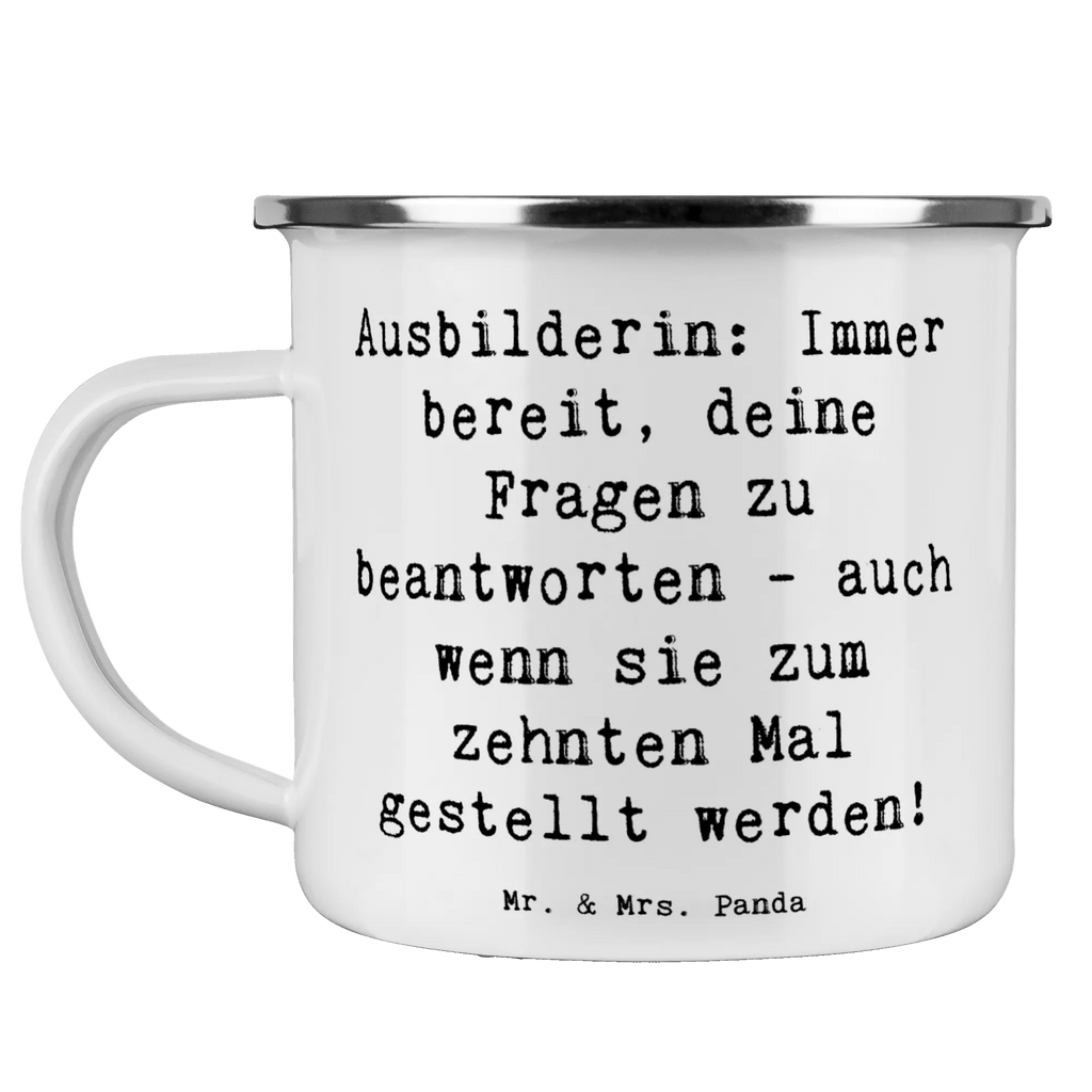 Camping Emaille Tasse Spruch Ausbilderin: Immer bereit, deine Fragen zu beantworten - auch wenn sie zum zehnten Mal gestellt werden! Campingtasse, Trinkbecher, Metalltasse, Outdoor Tasse, Emaille Trinkbecher, Blechtasse Outdoor, Emaille Campingbecher, Edelstahl Trinkbecher, Metalltasse für Camping, Kaffee Blechtasse, Camping Tasse Metall, Emaille Tasse, Emaille Becher, Tasse Camping, Tasse Emaille, Emaille Tassen, Camping Becher, Metall Tasse, Camping Tassen, Blechtasse, Emaille Tasse Camping, Camping Tasse Emaille, Emailletasse, Camping Tassen Emaille, Campingbecher, Blechtassen, Outdoor Becher, Campingtassen, Emaille Becher Camping, Camping Becher Edelstahl, Beruf, Ausbildung, Jubiläum, Abschied, Rente, Kollege, Kollegin, Geschenk, Schenken, Arbeitskollege, Mitarbeiter, Firma, Danke, Dankeschön