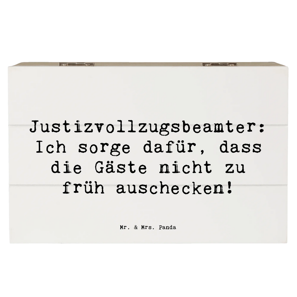 Holzkiste Spruch Justizvollzugsbeamter: Ich sorge dafür, dass die Gäste nicht zu früh auschecken! Holzkiste, Kiste, Schatzkiste, Truhe, Schatulle, XXL, Erinnerungsbox, Erinnerungskiste, Dekokiste, Aufbewahrungsbox, Geschenkbox, Geschenkdose, Beruf, Ausbildung, Jubiläum, Abschied, Rente, Kollege, Kollegin, Geschenk, Schenken, Arbeitskollege, Mitarbeiter, Firma, Danke, Dankeschön