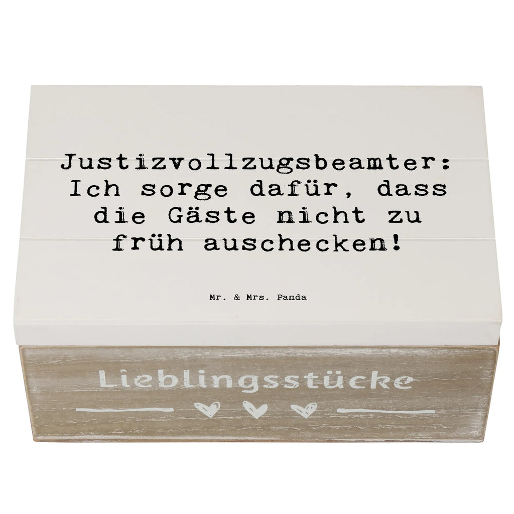 Holzkiste Spruch Justizvollzugsbeamter: Ich sorge dafür, dass die Gäste nicht zu früh auschecken! Holzkiste, Kiste, Schatzkiste, Truhe, Schatulle, XXL, Erinnerungsbox, Erinnerungskiste, Dekokiste, Aufbewahrungsbox, Geschenkbox, Geschenkdose, Beruf, Ausbildung, Jubiläum, Abschied, Rente, Kollege, Kollegin, Geschenk, Schenken, Arbeitskollege, Mitarbeiter, Firma, Danke, Dankeschön