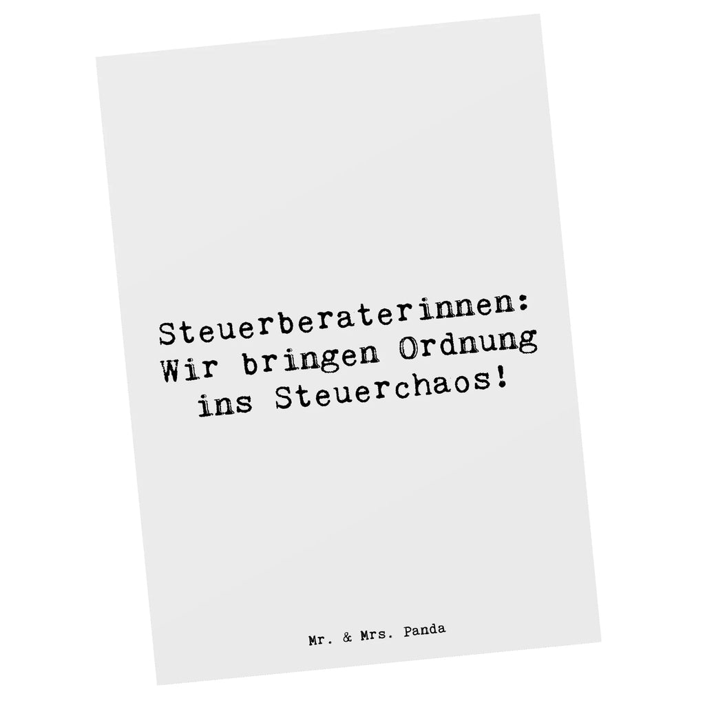 Postkarte Spruch Steuerberaterinnen: Wir bringen Ordnung ins Steuerchaos! Postkarte, Karte, Geschenkkarte, Grußkarte, Einladung, Ansichtskarte, Geburtstagskarte, Einladungskarte, Dankeskarte, Ansichtskarten, Einladung Geburtstag, Einladungskarten Geburtstag, Beruf, Ausbildung, Jubiläum, Abschied, Rente, Kollege, Kollegin, Geschenk, Schenken, Arbeitskollege, Mitarbeiter, Firma, Danke, Dankeschön