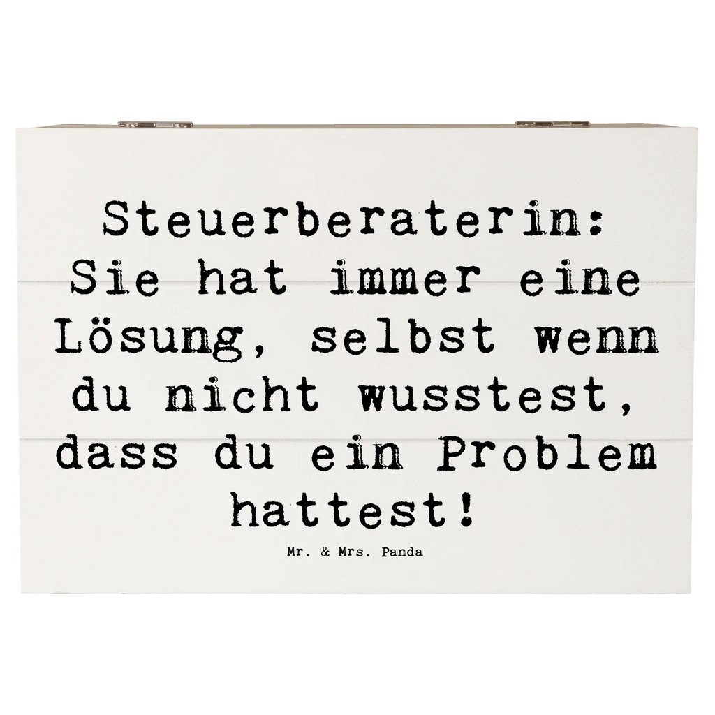 Holzkiste Spruch Steuerberaterin: Sie hat immer eine Lösung, selbst wenn du nicht wusstest, dass du ein Problem hattest! Holzkiste, Kiste, Schatzkiste, Truhe, Schatulle, XXL, Erinnerungsbox, Erinnerungskiste, Dekokiste, Aufbewahrungsbox, Geschenkbox, Geschenkdose, Beruf, Ausbildung, Jubiläum, Abschied, Rente, Kollege, Kollegin, Geschenk, Schenken, Arbeitskollege, Mitarbeiter, Firma, Danke, Dankeschön