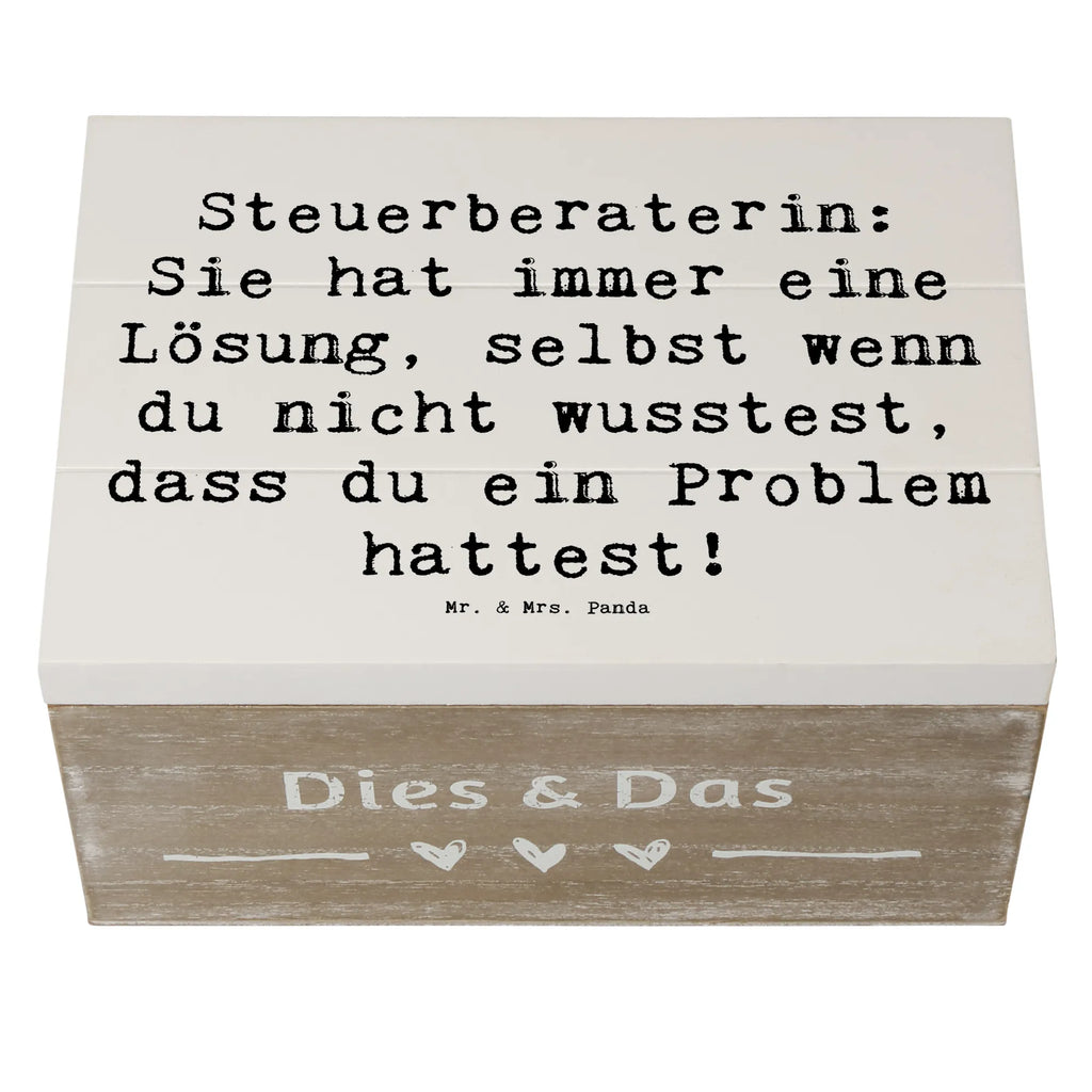 Holzkiste Spruch Steuerberaterin: Sie hat immer eine Lösung, selbst wenn du nicht wusstest, dass du ein Problem hattest! Holzkiste, Kiste, Schatzkiste, Truhe, Schatulle, XXL, Erinnerungsbox, Erinnerungskiste, Dekokiste, Aufbewahrungsbox, Geschenkbox, Geschenkdose, Beruf, Ausbildung, Jubiläum, Abschied, Rente, Kollege, Kollegin, Geschenk, Schenken, Arbeitskollege, Mitarbeiter, Firma, Danke, Dankeschön