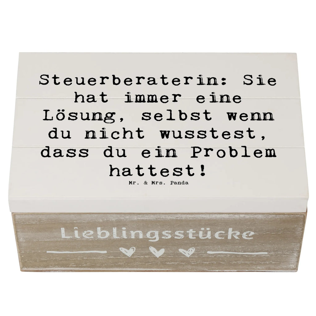 Holzkiste Spruch Steuerberaterin: Sie hat immer eine Lösung, selbst wenn du nicht wusstest, dass du ein Problem hattest! Holzkiste, Kiste, Schatzkiste, Truhe, Schatulle, XXL, Erinnerungsbox, Erinnerungskiste, Dekokiste, Aufbewahrungsbox, Geschenkbox, Geschenkdose, Beruf, Ausbildung, Jubiläum, Abschied, Rente, Kollege, Kollegin, Geschenk, Schenken, Arbeitskollege, Mitarbeiter, Firma, Danke, Dankeschön