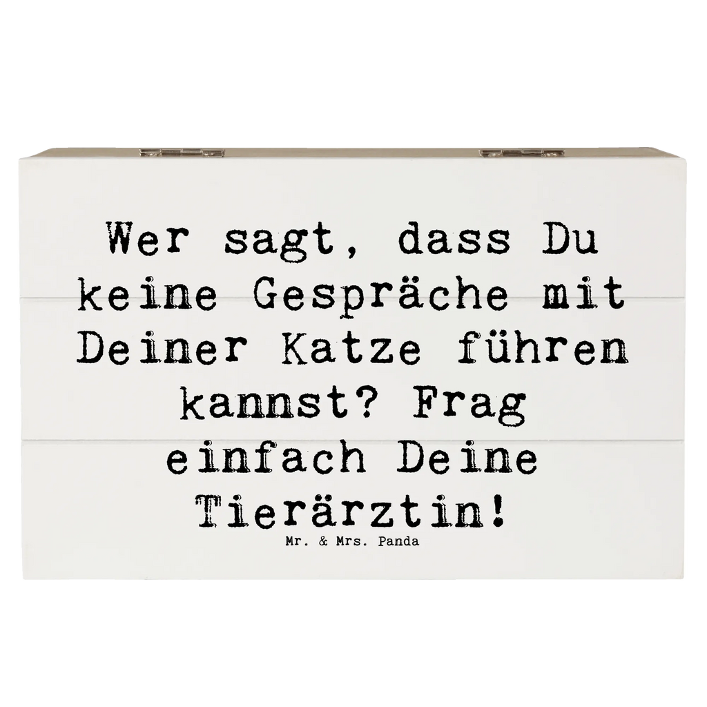 Holzkiste Spruch Wer sagt, dass Du keine Gespräche mit Deiner Katze führen kannst? Frag einfach Deine Tierärztin! Holzkiste, Kiste, Schatzkiste, Truhe, Schatulle, XXL, Erinnerungsbox, Erinnerungskiste, Dekokiste, Aufbewahrungsbox, Geschenkbox, Geschenkdose, Beruf, Ausbildung, Jubiläum, Abschied, Rente, Kollege, Kollegin, Geschenk, Schenken, Arbeitskollege, Mitarbeiter, Firma, Danke, Dankeschön