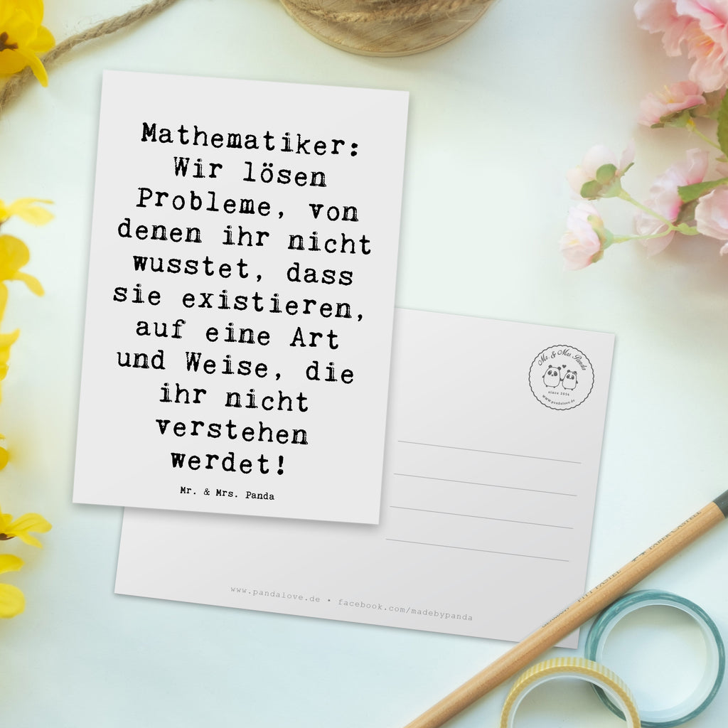 Postkarte Spruch Mathematiker: Wir lösen Probleme, von denen ihr nicht wusstet, dass sie existieren, auf eine Art und Weise, die ihr nicht verstehen werdet! Postkarte, Karte, Geschenkkarte, Grußkarte, Einladung, Ansichtskarte, Geburtstagskarte, Einladungskarte, Dankeskarte, Ansichtskarten, Einladung Geburtstag, Einladungskarten Geburtstag, Beruf, Ausbildung, Jubiläum, Abschied, Rente, Kollege, Kollegin, Geschenk, Schenken, Arbeitskollege, Mitarbeiter, Firma, Danke, Dankeschön