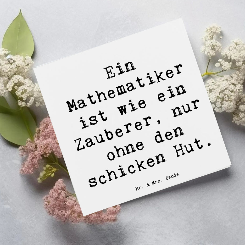 Deluxe Karte Spruch Ein Mathematiker ist wie ein Zauberer, nur ohne den schicken Hut. Karte, Grußkarte, Klappkarte, Einladungskarte, Glückwunschkarte, Hochzeitskarte, Geburtstagskarte, Hochwertige Grußkarte, Hochwertige Klappkarte, Beruf, Ausbildung, Jubiläum, Abschied, Rente, Kollege, Kollegin, Geschenk, Schenken, Arbeitskollege, Mitarbeiter, Firma, Danke, Dankeschön