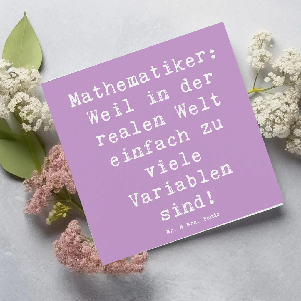 Deluxe Karte Spruch Mathematiker: Weil in der realen Welt einfach zu viele Variablen sind! Karte, Grußkarte, Klappkarte, Einladungskarte, Glückwunschkarte, Hochzeitskarte, Geburtstagskarte, Hochwertige Grußkarte, Hochwertige Klappkarte, Beruf, Ausbildung, Jubiläum, Abschied, Rente, Kollege, Kollegin, Geschenk, Schenken, Arbeitskollege, Mitarbeiter, Firma, Danke, Dankeschön