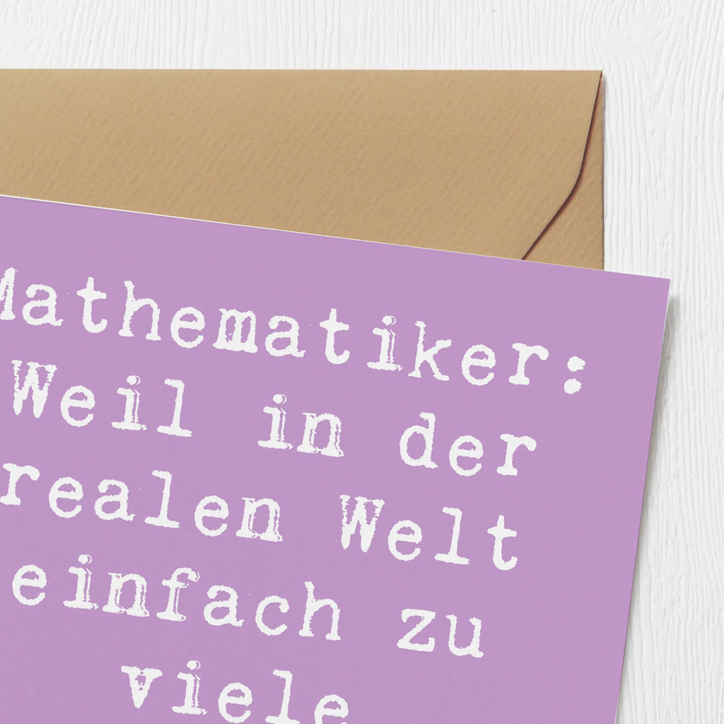 Deluxe Karte Spruch Mathematiker: Weil in der realen Welt einfach zu viele Variablen sind! Karte, Grußkarte, Klappkarte, Einladungskarte, Glückwunschkarte, Hochzeitskarte, Geburtstagskarte, Hochwertige Grußkarte, Hochwertige Klappkarte, Beruf, Ausbildung, Jubiläum, Abschied, Rente, Kollege, Kollegin, Geschenk, Schenken, Arbeitskollege, Mitarbeiter, Firma, Danke, Dankeschön