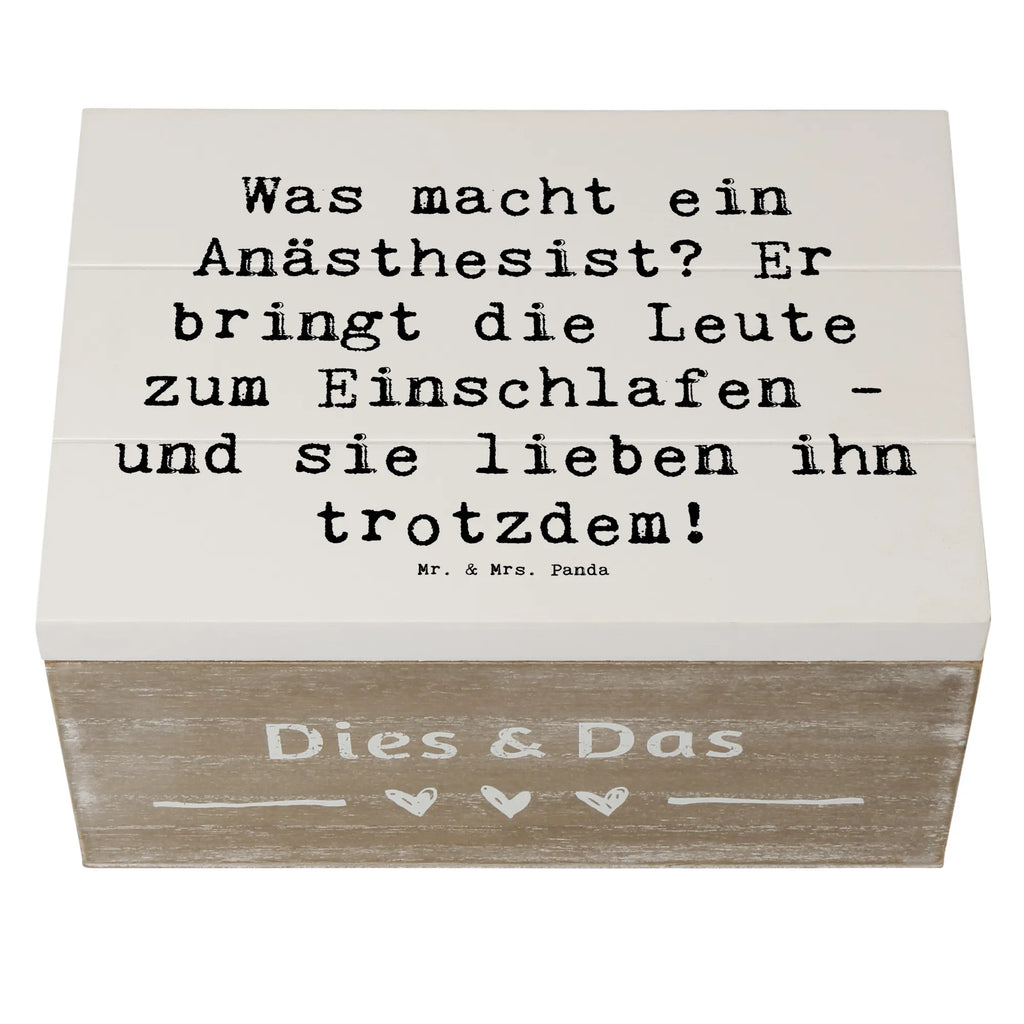 Holzkiste Spruch Was macht ein Anästhesist? Er bringt die Leute zum Einschlafen - und sie lieben ihn trotzdem! Holzkiste, Kiste, Schatzkiste, Truhe, Schatulle, XXL, Erinnerungsbox, Erinnerungskiste, Dekokiste, Aufbewahrungsbox, Geschenkbox, Geschenkdose, Beruf, Ausbildung, Jubiläum, Abschied, Rente, Kollege, Kollegin, Geschenk, Schenken, Arbeitskollege, Mitarbeiter, Firma, Danke, Dankeschön