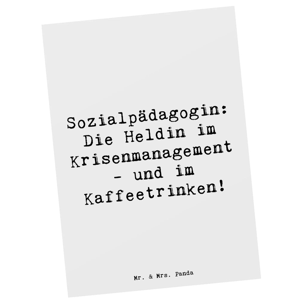 Postkarte Spruch Sozialpädagogin: Die Heldin im Krisenmanagement - und im Kaffeetrinken! Postkarte, Karte, Geschenkkarte, Grußkarte, Einladung, Ansichtskarte, Geburtstagskarte, Einladungskarte, Dankeskarte, Ansichtskarten, Einladung Geburtstag, Einladungskarten Geburtstag, Beruf, Ausbildung, Jubiläum, Abschied, Rente, Kollege, Kollegin, Geschenk, Schenken, Arbeitskollege, Mitarbeiter, Firma, Danke, Dankeschön