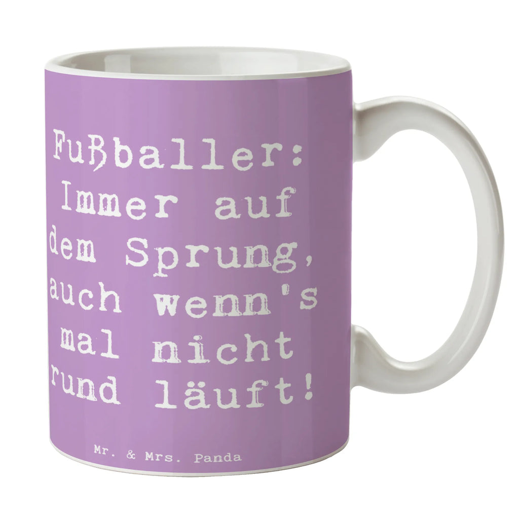 Tasse Spruch Fußballer: Immer auf dem Sprung, auch wenn's mal nicht rund läuft! Tasse, Kaffeetasse, Teetasse, Becher, Kaffeebecher, Teebecher, Keramiktasse, Porzellantasse, Büro Tasse, Geschenk Tasse, Tasse Sprüche, Tasse Motive, Kaffeetassen, Tasse bedrucken, Designer Tasse, Cappuccino Tassen, Schöne Teetassen, Beruf, Ausbildung, Jubiläum, Abschied, Rente, Kollege, Kollegin, Geschenk, Schenken, Arbeitskollege, Mitarbeiter, Firma, Danke, Dankeschön