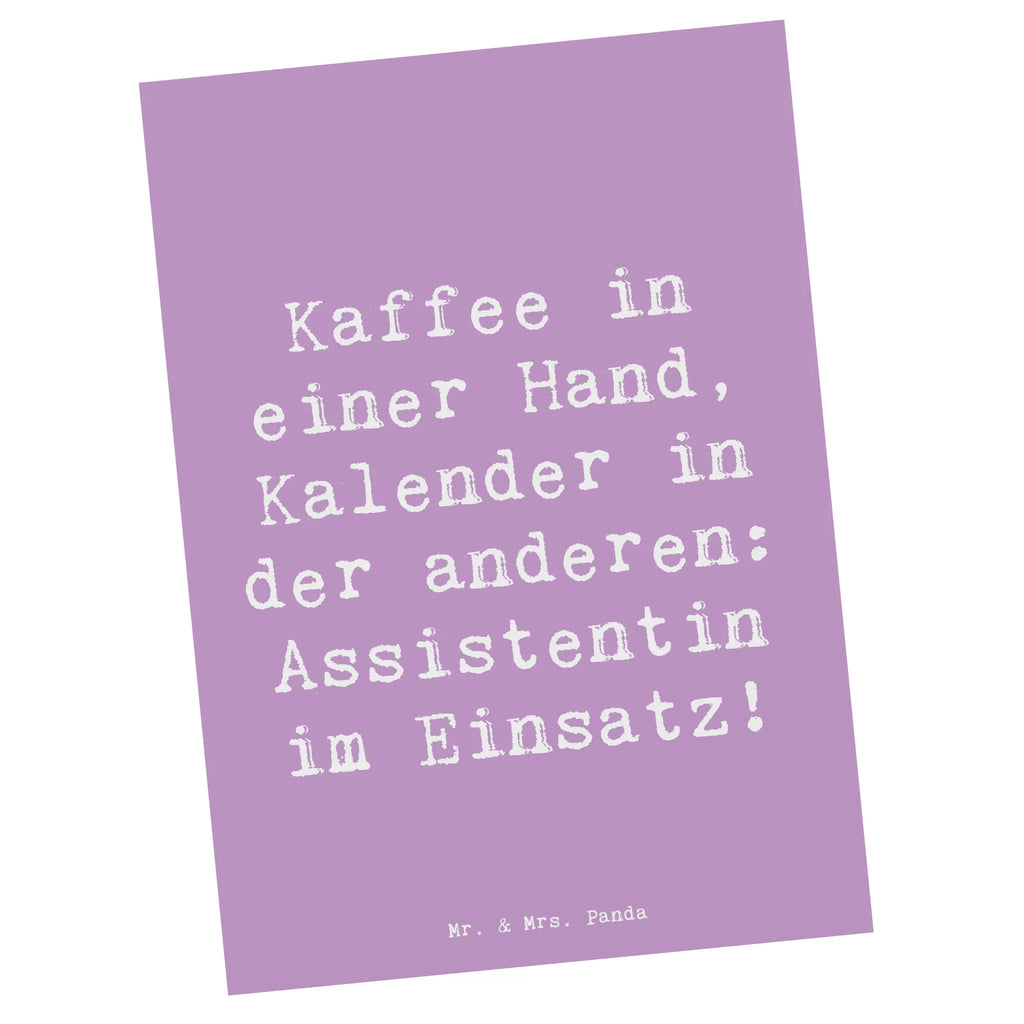 Postcard Saying Kaffee in einer Hand, Kalender in der anderen: Assistentin im Einsatz! Postkarte, Karte, Geschenkkarte, Grußkarte, Einladung, Ansichtskarte, Geburtstagskarte, Einladungskarte, Dankeskarte, Ansichtskarten, Einladung Geburtstag, Einladungskarten Geburtstag, Beruf, Ausbildung, Jubiläum, Abschied, Rente, Kollege, Kollegin, Geschenk, Schenken, Arbeitskollege, Mitarbeiter, Firma, Danke, Dankeschön