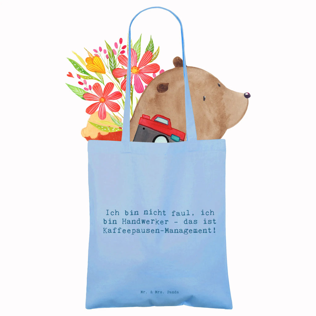 Tragetasche Spruch Ich bin nicht faul, ich bin Handwerker - das ist Kaffeepausen-Management! Beuteltasche, Beutel, Einkaufstasche, Jutebeutel, Stoffbeutel, Tasche, Shopper, Umhängetasche, Strandtasche, Schultertasche, Stofftasche, Tragetasche, Badetasche, Jutetasche, Einkaufstüte, Laptoptasche, Beruf, Ausbildung, Jubiläum, Abschied, Rente, Kollege, Kollegin, Geschenk, Schenken, Arbeitskollege, Mitarbeiter, Firma, Danke, Dankeschön