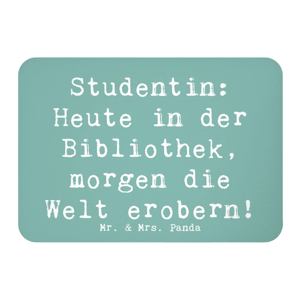 Magnet Spruch Studentin: Heute in der Bibliothek, morgen die Welt erobern! Kühlschrankmagnet, Pinnwandmagnet, Souvenir Magnet, Motivmagnete, Dekomagnet, Whiteboard Magnet, Notiz Magnet, Kühlschrank Dekoration, Beruf, Ausbildung, Jubiläum, Abschied, Rente, Kollege, Kollegin, Geschenk, Schenken, Arbeitskollege, Mitarbeiter, Firma, Danke, Dankeschön