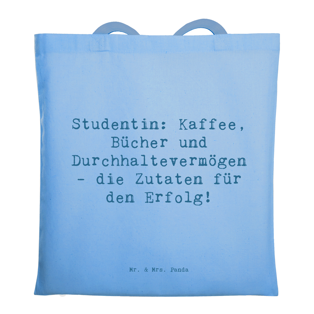 Tragetasche Spruch Studentin: Kaffee, Bücher und Durchhaltevermögen - die Zutaten für den Erfolg! Beuteltasche, Beutel, Einkaufstasche, Jutebeutel, Stoffbeutel, Tasche, Shopper, Umhängetasche, Strandtasche, Schultertasche, Stofftasche, Tragetasche, Badetasche, Jutetasche, Einkaufstüte, Laptoptasche, Beruf, Ausbildung, Jubiläum, Abschied, Rente, Kollege, Kollegin, Geschenk, Schenken, Arbeitskollege, Mitarbeiter, Firma, Danke, Dankeschön