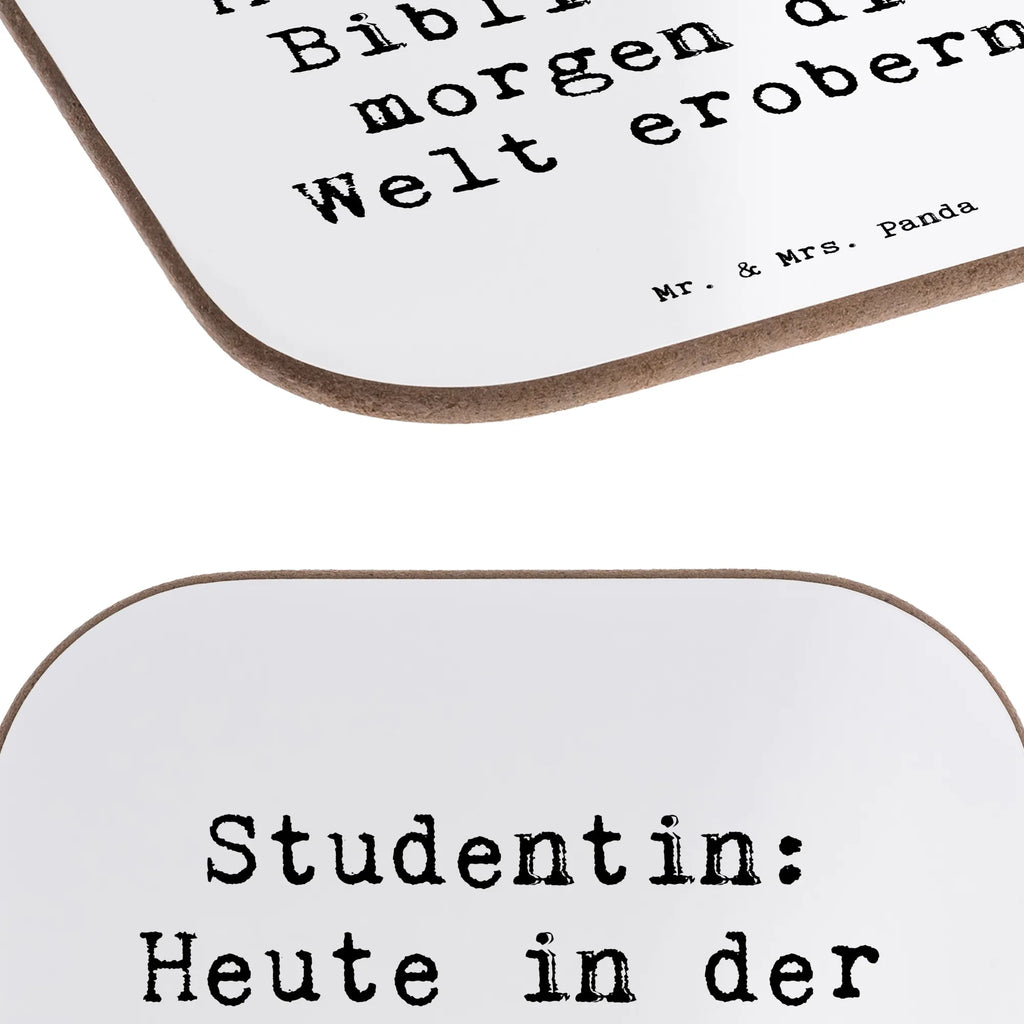 Untersetzer Spruch Studentin: Heute in der Bibliothek, morgen die Welt erobern! Untersetzer, Bierdeckel, Glasuntersetzer, Untersetzer Gläser, Getränkeuntersetzer, Untersetzer aus Holz, Untersetzer für Gläser, Korkuntersetzer, Untersetzer Holz, Holzuntersetzer, Tassen Untersetzer, Untersetzer Design, Beruf, Ausbildung, Jubiläum, Abschied, Rente, Kollege, Kollegin, Geschenk, Schenken, Arbeitskollege, Mitarbeiter, Firma, Danke, Dankeschön