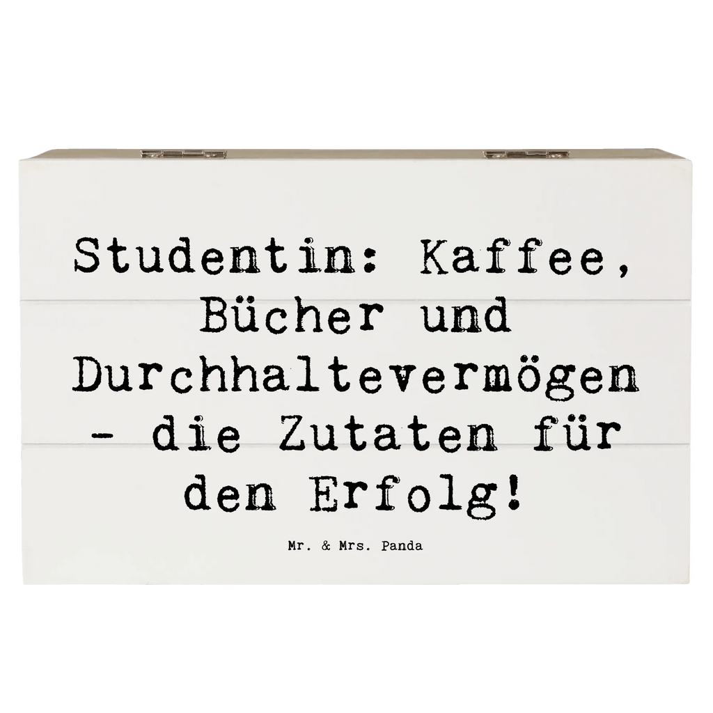 Holzkiste Spruch Studentin: Kaffee, Bücher und Durchhaltevermögen - die Zutaten für den Erfolg! Holzkiste, Kiste, Schatzkiste, Truhe, Schatulle, XXL, Erinnerungsbox, Erinnerungskiste, Dekokiste, Aufbewahrungsbox, Geschenkbox, Geschenkdose, Beruf, Ausbildung, Jubiläum, Abschied, Rente, Kollege, Kollegin, Geschenk, Schenken, Arbeitskollege, Mitarbeiter, Firma, Danke, Dankeschön