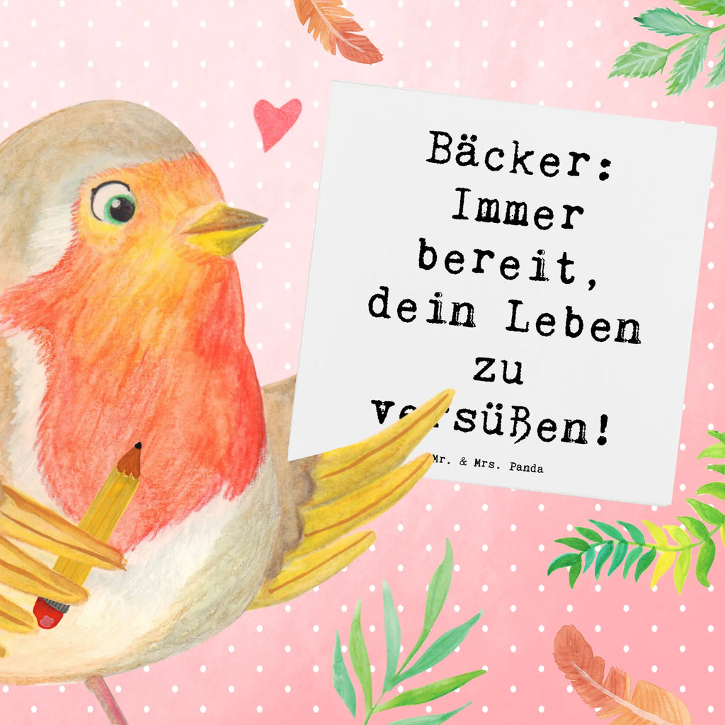 Deluxe Karte Spruch Bäcker: Immer bereit, dein Leben zu versüßen! Karte, Grußkarte, Klappkarte, Einladungskarte, Glückwunschkarte, Hochzeitskarte, Geburtstagskarte, Hochwertige Grußkarte, Hochwertige Klappkarte, Beruf, Ausbildung, Jubiläum, Abschied, Rente, Kollege, Kollegin, Geschenk, Schenken, Arbeitskollege, Mitarbeiter, Firma, Danke, Dankeschön