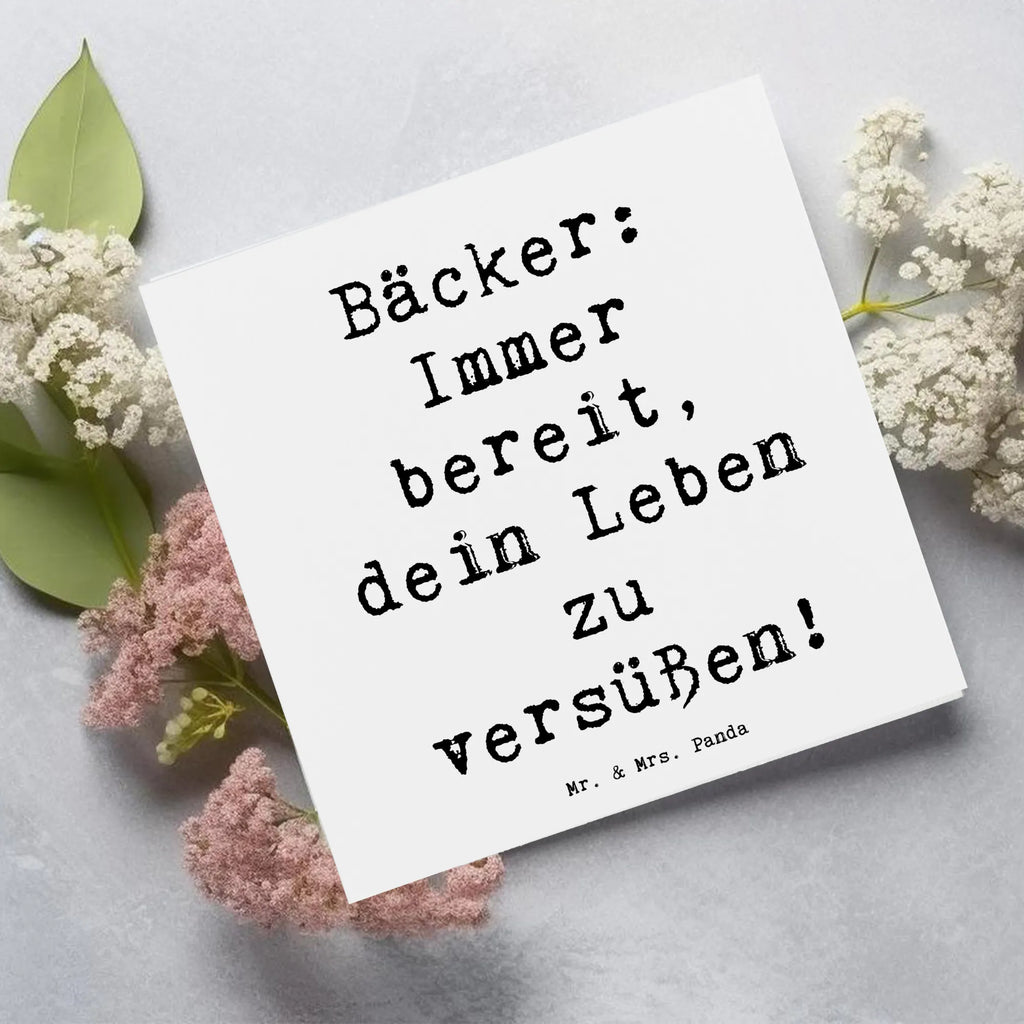 Deluxe Karte Spruch Bäcker: Immer bereit, dein Leben zu versüßen! Karte, Grußkarte, Klappkarte, Einladungskarte, Glückwunschkarte, Hochzeitskarte, Geburtstagskarte, Hochwertige Grußkarte, Hochwertige Klappkarte, Beruf, Ausbildung, Jubiläum, Abschied, Rente, Kollege, Kollegin, Geschenk, Schenken, Arbeitskollege, Mitarbeiter, Firma, Danke, Dankeschön