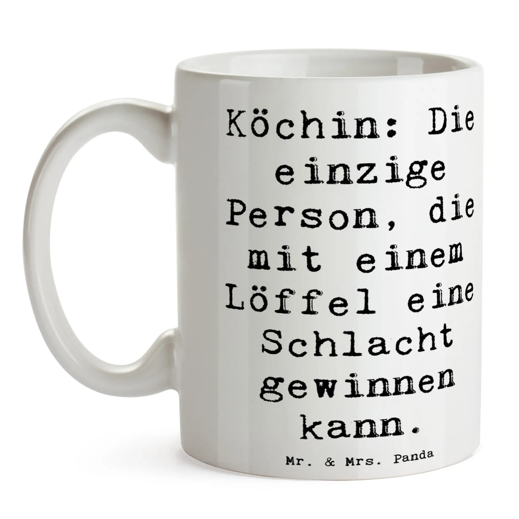 Tasse Spruch Köchin: Die einzige Person, die mit einem Löffel eine Schlacht gewinnen kann. Tasse, Kaffeetasse, Teetasse, Becher, Kaffeebecher, Teebecher, Keramiktasse, Porzellantasse, Büro Tasse, Geschenk Tasse, Tasse Sprüche, Tasse Motive, Kaffeetassen, Tasse bedrucken, Designer Tasse, Cappuccino Tassen, Schöne Teetassen, Beruf, Ausbildung, Jubiläum, Abschied, Rente, Kollege, Kollegin, Geschenk, Schenken, Arbeitskollege, Mitarbeiter, Firma, Danke, Dankeschön