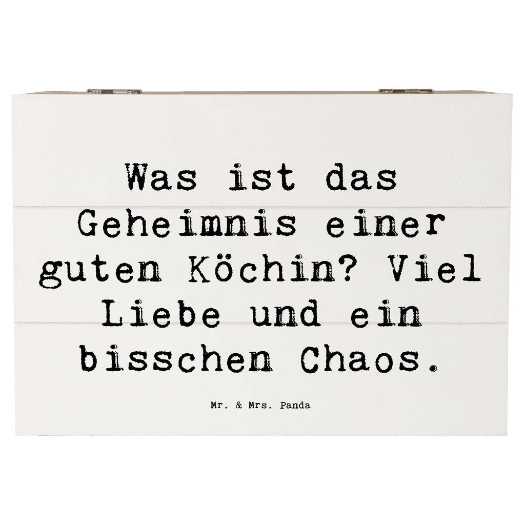 Holzkiste Spruch Was ist das Geheimnis einer guten Köchin? Viel Liebe und ein bisschen Chaos. Holzkiste, Kiste, Schatzkiste, Truhe, Schatulle, XXL, Erinnerungsbox, Erinnerungskiste, Dekokiste, Aufbewahrungsbox, Geschenkbox, Geschenkdose, Beruf, Ausbildung, Jubiläum, Abschied, Rente, Kollege, Kollegin, Geschenk, Schenken, Arbeitskollege, Mitarbeiter, Firma, Danke, Dankeschön