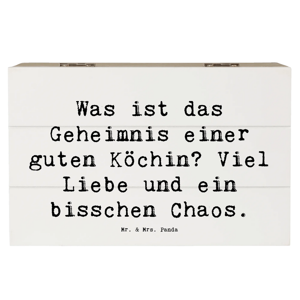 Holzkiste Spruch Was ist das Geheimnis einer guten Köchin? Viel Liebe und ein bisschen Chaos. Holzkiste, Kiste, Schatzkiste, Truhe, Schatulle, XXL, Erinnerungsbox, Erinnerungskiste, Dekokiste, Aufbewahrungsbox, Geschenkbox, Geschenkdose, Beruf, Ausbildung, Jubiläum, Abschied, Rente, Kollege, Kollegin, Geschenk, Schenken, Arbeitskollege, Mitarbeiter, Firma, Danke, Dankeschön