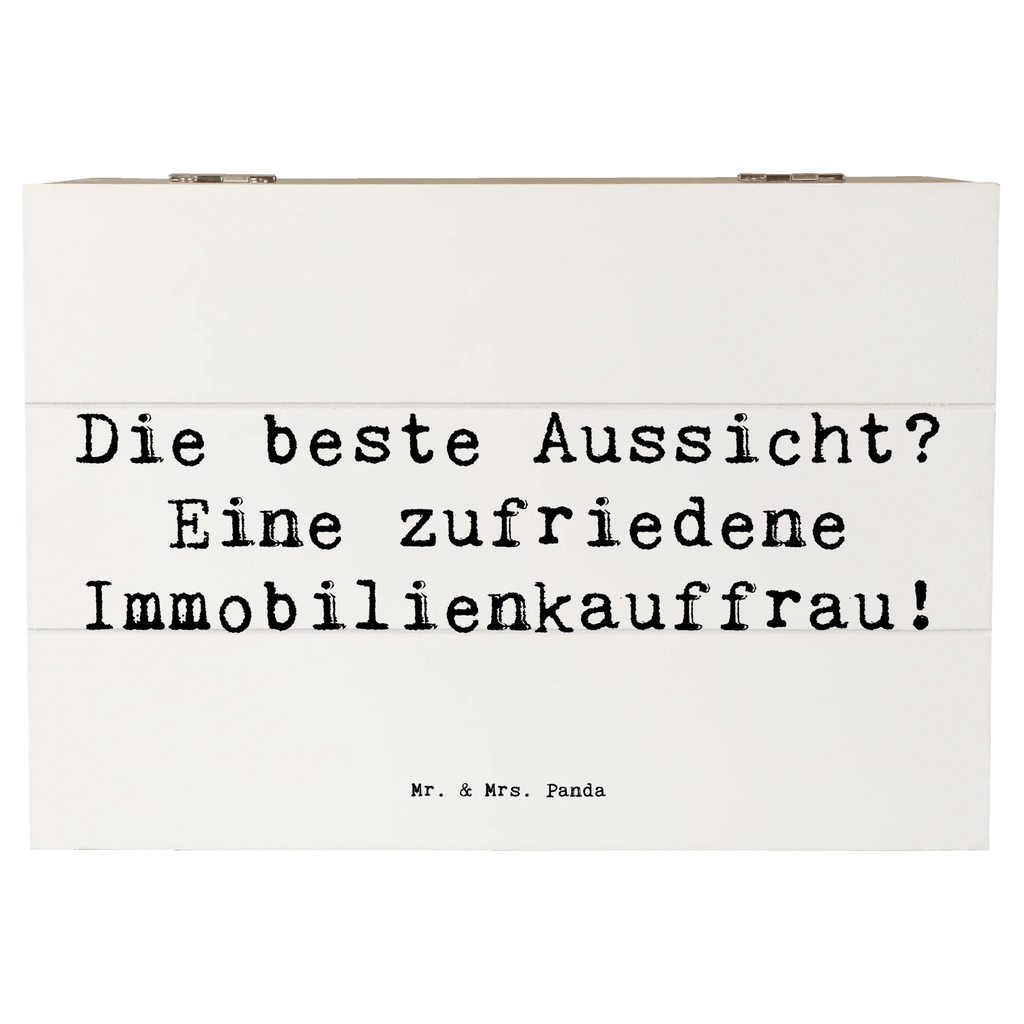 Holzkiste Spruch Die beste Aussicht? Eine zufriedene Immobilienkauffrau! Holzkiste, Kiste, Schatzkiste, Truhe, Schatulle, XXL, Erinnerungsbox, Erinnerungskiste, Dekokiste, Aufbewahrungsbox, Geschenkbox, Geschenkdose, Beruf, Ausbildung, Jubiläum, Abschied, Rente, Kollege, Kollegin, Geschenk, Schenken, Arbeitskollege, Mitarbeiter, Firma, Danke, Dankeschön