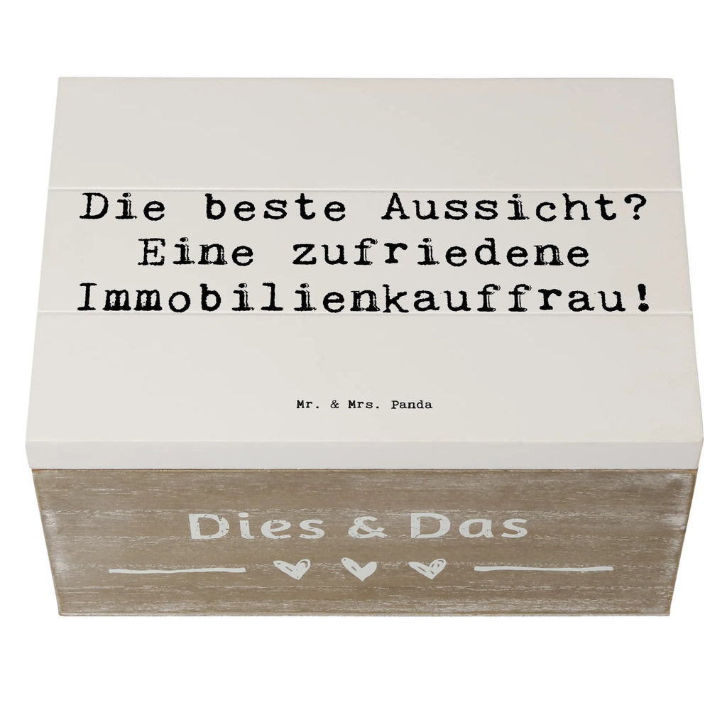 Holzkiste Spruch Die beste Aussicht? Eine zufriedene Immobilienkauffrau! Holzkiste, Kiste, Schatzkiste, Truhe, Schatulle, XXL, Erinnerungsbox, Erinnerungskiste, Dekokiste, Aufbewahrungsbox, Geschenkbox, Geschenkdose, Beruf, Ausbildung, Jubiläum, Abschied, Rente, Kollege, Kollegin, Geschenk, Schenken, Arbeitskollege, Mitarbeiter, Firma, Danke, Dankeschön