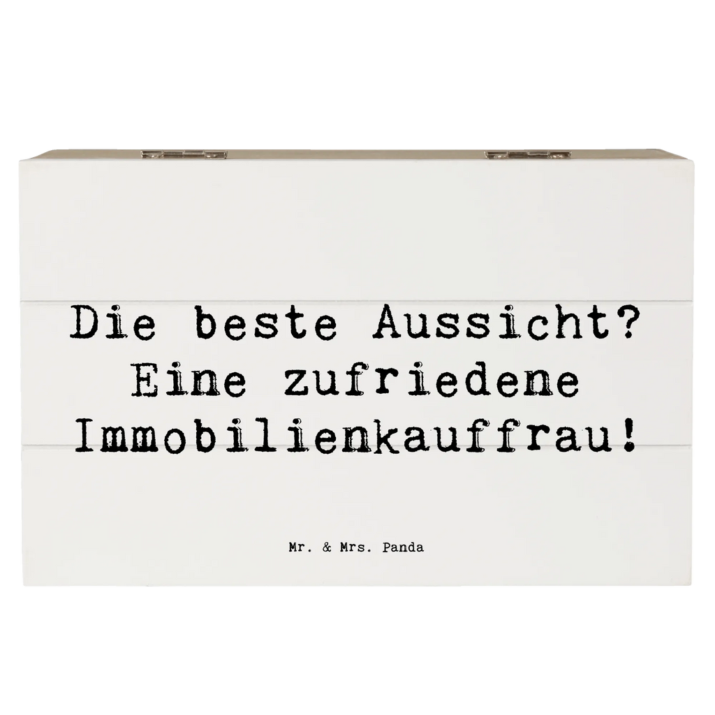 Holzkiste Spruch Die beste Aussicht? Eine zufriedene Immobilienkauffrau! Holzkiste, Kiste, Schatzkiste, Truhe, Schatulle, XXL, Erinnerungsbox, Erinnerungskiste, Dekokiste, Aufbewahrungsbox, Geschenkbox, Geschenkdose, Beruf, Ausbildung, Jubiläum, Abschied, Rente, Kollege, Kollegin, Geschenk, Schenken, Arbeitskollege, Mitarbeiter, Firma, Danke, Dankeschön