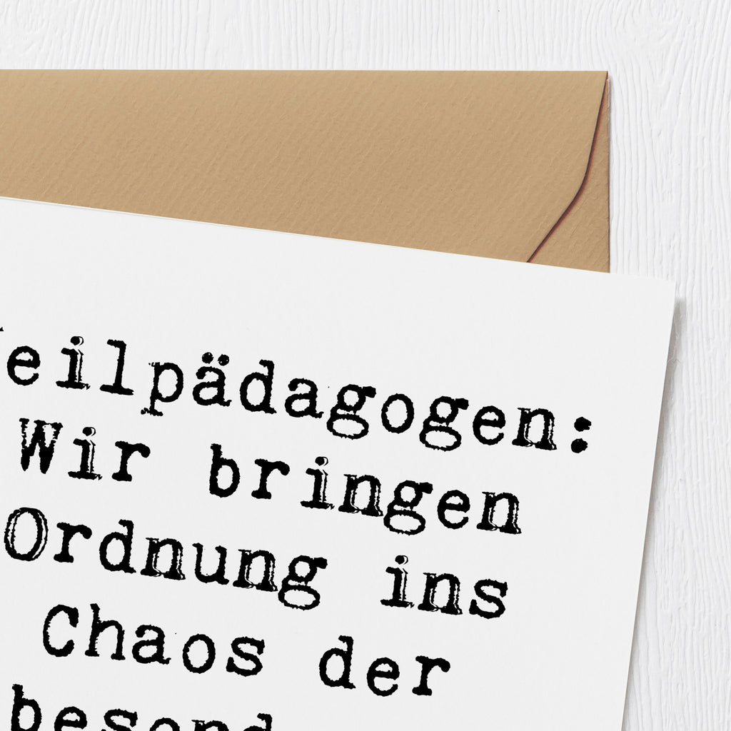 Deluxe Karte Spruch Heilpädagogin Chaosordnung Karte, Grußkarte, Klappkarte, Einladungskarte, Glückwunschkarte, Hochzeitskarte, Geburtstagskarte, Hochwertige Grußkarte, Hochwertige Klappkarte, Beruf, Ausbildung, Jubiläum, Abschied, Rente, Kollege, Kollegin, Geschenk, Schenken, Arbeitskollege, Mitarbeiter, Firma, Danke, Dankeschön