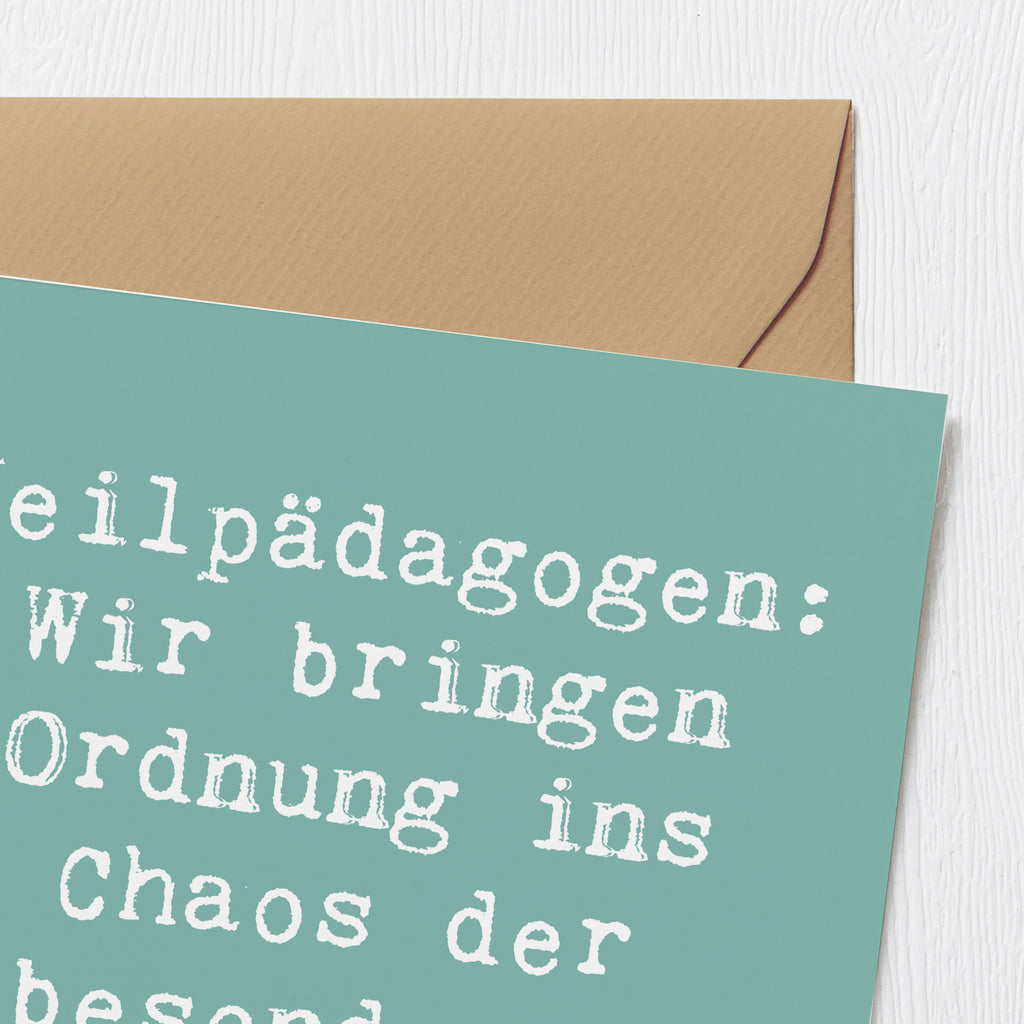 Deluxe Karte Spruch Heilpädagogin Chaosordnung Karte, Grußkarte, Klappkarte, Einladungskarte, Glückwunschkarte, Hochzeitskarte, Geburtstagskarte, Hochwertige Grußkarte, Hochwertige Klappkarte, Beruf, Ausbildung, Jubiläum, Abschied, Rente, Kollege, Kollegin, Geschenk, Schenken, Arbeitskollege, Mitarbeiter, Firma, Danke, Dankeschön