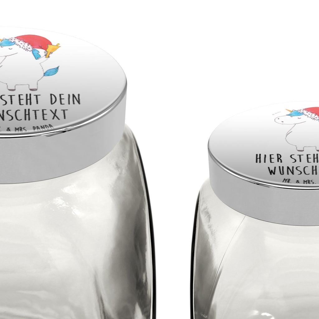 Personalisiertes Bonbonglas Einhorn Weihnachtsmann Vorratsdose, Vorratsbehälter, Süßigkeitenglas, Süßigkeitendose, Kaffeedose, Müslidose, Teedose, Keksbehälter, Keksedose, Glasdose, Glasbälter, Vorratsglas, Küchenbehälter, Aufbewahrungsdose, Aufbewahungsglas, Gewürzdose, Küchenorganizer, Snackdose, Einhorn, Einhörner, Einhorn Deko, Pegasus, Unicorn, Gin, Schokolade, Schoki, Weihnachten, Weihnachtsmann, Nikolaus, Wunschzettel, Wunschliste, Feenstaub