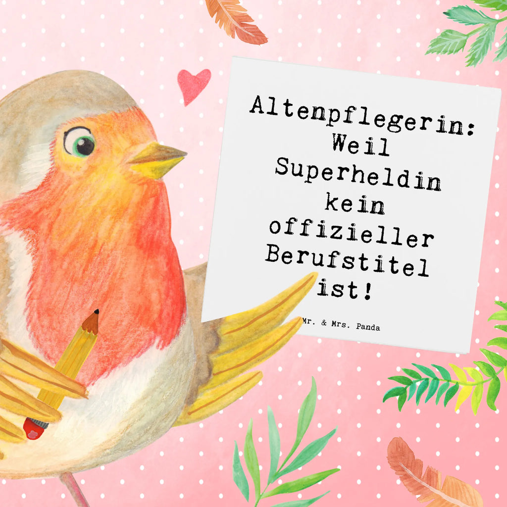 Deluxe Karte Spruch Altenpflegerin Superheld Karte, Grußkarte, Klappkarte, Einladungskarte, Glückwunschkarte, Hochzeitskarte, Geburtstagskarte, Hochwertige Grußkarte, Hochwertige Klappkarte, Beruf, Ausbildung, Jubiläum, Abschied, Rente, Kollege, Kollegin, Geschenk, Schenken, Arbeitskollege, Mitarbeiter, Firma, Danke, Dankeschön