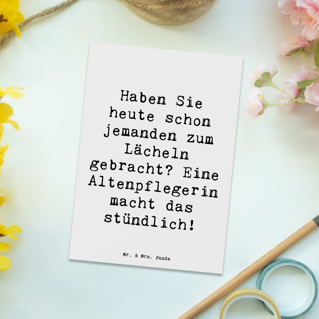 Postkarte Spruch Altenpflegerin Lächeln Postkarte, Karte, Geschenkkarte, Grußkarte, Einladung, Ansichtskarte, Geburtstagskarte, Einladungskarte, Dankeskarte, Ansichtskarten, Einladung Geburtstag, Einladungskarten Geburtstag, Beruf, Ausbildung, Jubiläum, Abschied, Rente, Kollege, Kollegin, Geschenk, Schenken, Arbeitskollege, Mitarbeiter, Firma, Danke, Dankeschön