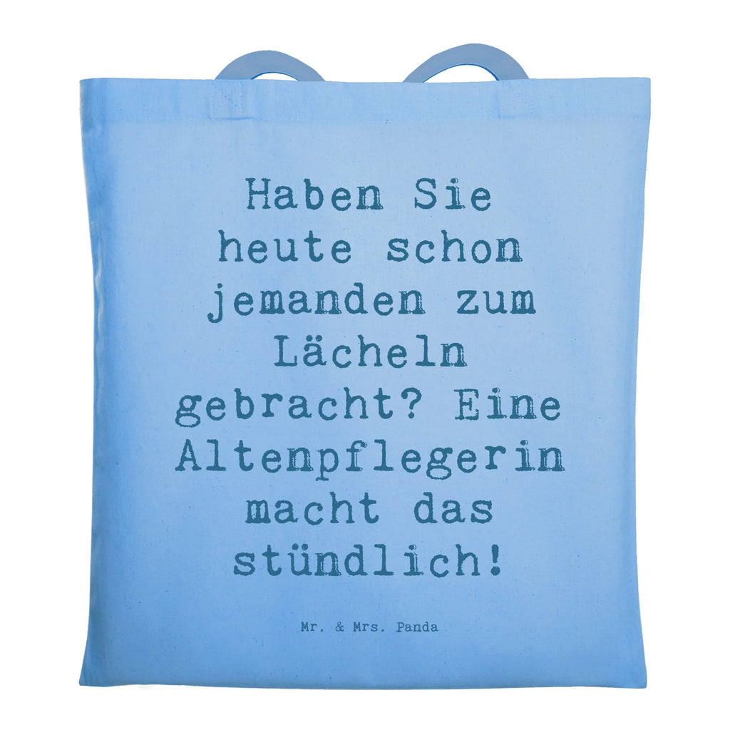 Tragetasche Spruch Altenpflegerin Lächeln Beuteltasche, Beutel, Einkaufstasche, Jutebeutel, Stoffbeutel, Tasche, Shopper, Umhängetasche, Strandtasche, Schultertasche, Stofftasche, Tragetasche, Badetasche, Jutetasche, Einkaufstüte, Laptoptasche, Beruf, Ausbildung, Jubiläum, Abschied, Rente, Kollege, Kollegin, Geschenk, Schenken, Arbeitskollege, Mitarbeiter, Firma, Danke, Dankeschön