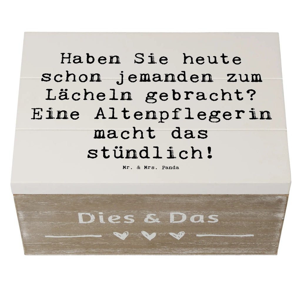 Holzkiste Spruch Altenpflegerin Lächeln Holzkiste, Kiste, Schatzkiste, Truhe, Schatulle, XXL, Erinnerungsbox, Erinnerungskiste, Dekokiste, Aufbewahrungsbox, Geschenkbox, Geschenkdose, Beruf, Ausbildung, Jubiläum, Abschied, Rente, Kollege, Kollegin, Geschenk, Schenken, Arbeitskollege, Mitarbeiter, Firma, Danke, Dankeschön