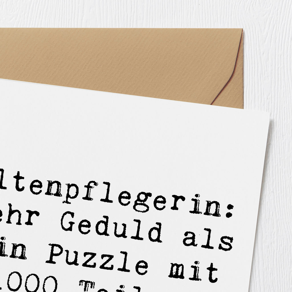 Deluxe Karte Spruch Altenpflegerin Geduld Karte, Grußkarte, Klappkarte, Einladungskarte, Glückwunschkarte, Hochzeitskarte, Geburtstagskarte, Hochwertige Grußkarte, Hochwertige Klappkarte, Beruf, Ausbildung, Jubiläum, Abschied, Rente, Kollege, Kollegin, Geschenk, Schenken, Arbeitskollege, Mitarbeiter, Firma, Danke, Dankeschön