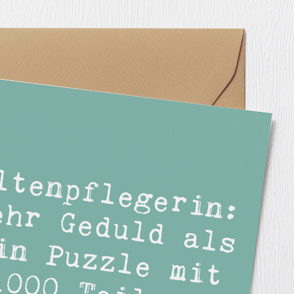 Deluxe Karte Spruch Altenpflegerin Geduld Karte, Grußkarte, Klappkarte, Einladungskarte, Glückwunschkarte, Hochzeitskarte, Geburtstagskarte, Hochwertige Grußkarte, Hochwertige Klappkarte, Beruf, Ausbildung, Jubiläum, Abschied, Rente, Kollege, Kollegin, Geschenk, Schenken, Arbeitskollege, Mitarbeiter, Firma, Danke, Dankeschön