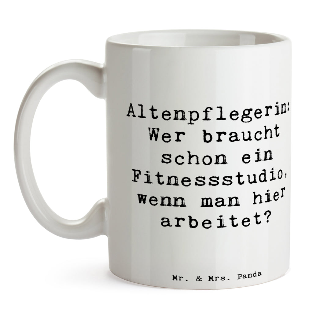 Tasse Spruch Altenpflegerin Fitness Tasse, Kaffeetasse, Teetasse, Becher, Kaffeebecher, Teebecher, Keramiktasse, Porzellantasse, Büro Tasse, Geschenk Tasse, Tasse Sprüche, Tasse Motive, Kaffeetassen, Tasse bedrucken, Designer Tasse, Cappuccino Tassen, Schöne Teetassen, Beruf, Ausbildung, Jubiläum, Abschied, Rente, Kollege, Kollegin, Geschenk, Schenken, Arbeitskollege, Mitarbeiter, Firma, Danke, Dankeschön