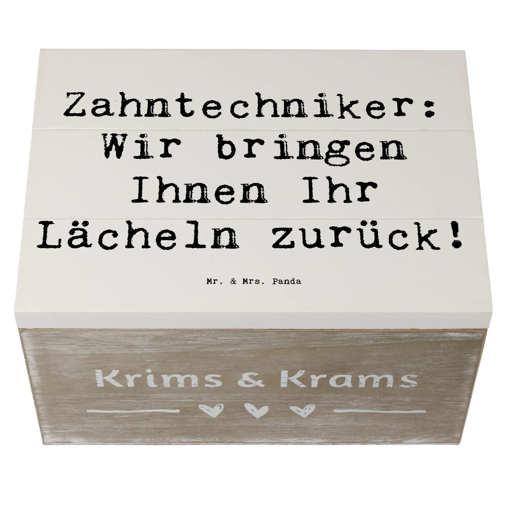 Holzkiste Spruch Zahntechniker: Wir bringen Ihnen Ihr Lächeln zurück! Holzkiste, Kiste, Schatzkiste, Truhe, Schatulle, XXL, Erinnerungsbox, Erinnerungskiste, Dekokiste, Aufbewahrungsbox, Geschenkbox, Geschenkdose, Beruf, Ausbildung, Jubiläum, Abschied, Rente, Kollege, Kollegin, Geschenk, Schenken, Arbeitskollege, Mitarbeiter, Firma, Danke, Dankeschön