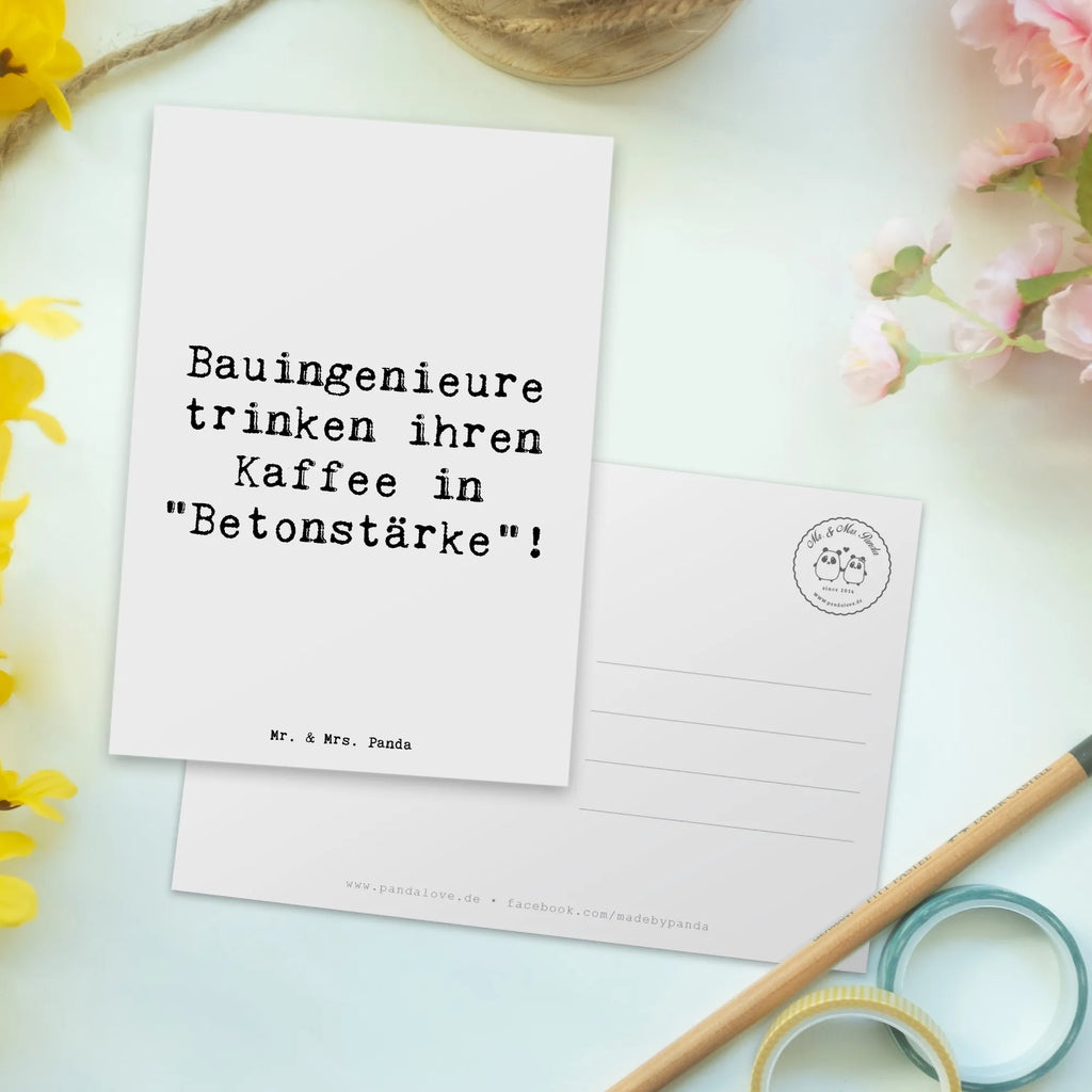 Postcard Saying Bauingenieure trinken ihren Kaffee in "Betonstärke"! Postkarte, Karte, Geschenkkarte, Grußkarte, Einladung, Ansichtskarte, Geburtstagskarte, Einladungskarte, Dankeskarte, Ansichtskarten, Einladung Geburtstag, Einladungskarten Geburtstag, Beruf, Ausbildung, Jubiläum, Abschied, Rente, Kollege, Kollegin, Geschenk, Schenken, Arbeitskollege, Mitarbeiter, Firma, Danke, Dankeschön