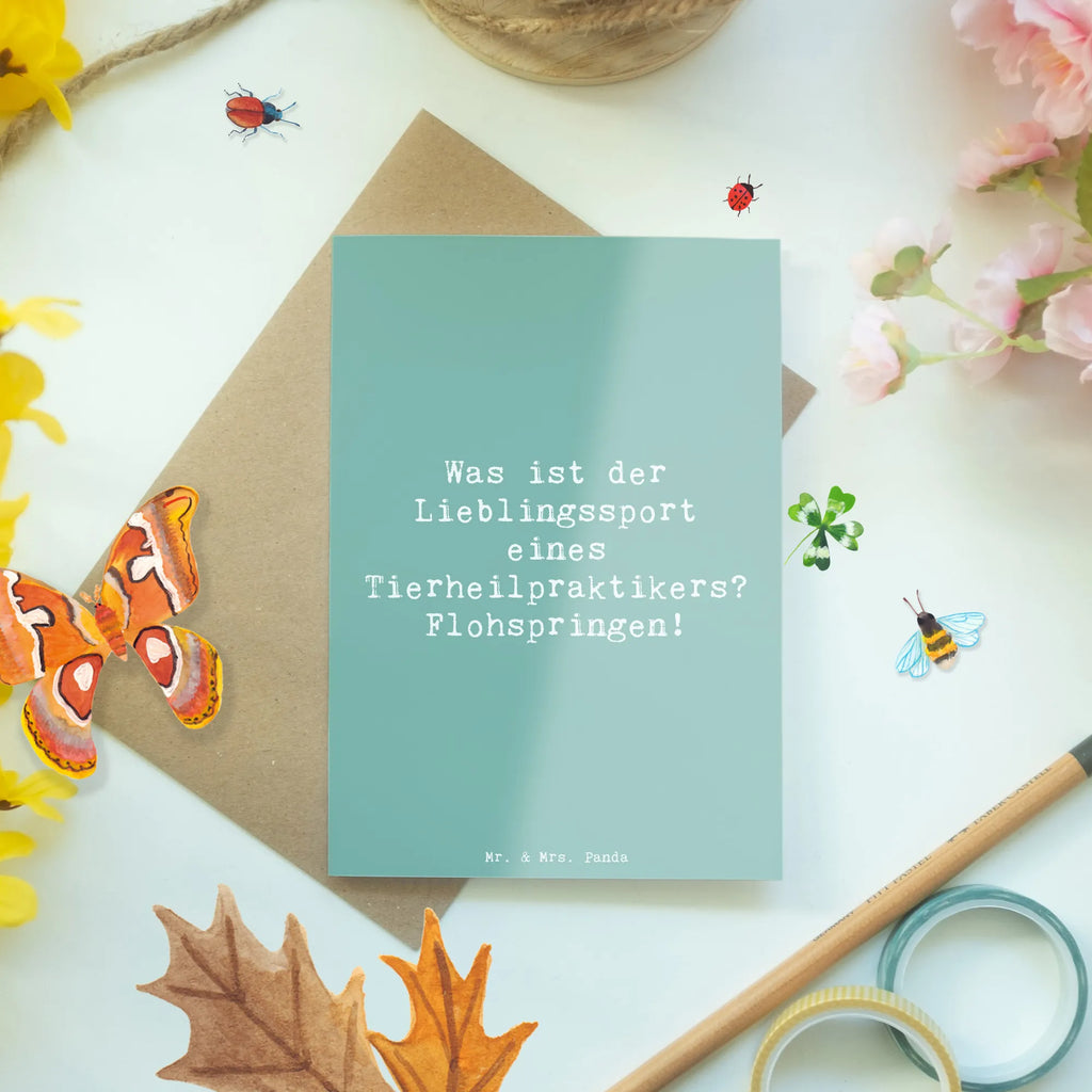 Greetings card Saying Was ist der Lieblingssport eines Tierheilpraktikers? Flohspringen! Grußkarte, Klappkarte, Einladungskarte, Glückwunschkarte, Hochzeitskarte, Geburtstagskarte, Karte, Ansichtskarten, Beruf, Ausbildung, Jubiläum, Abschied, Rente, Kollege, Kollegin, Geschenk, Schenken, Arbeitskollege, Mitarbeiter, Firma, Danke, Dankeschön